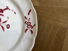 画像9: フランス東部 サンクレモン 白釉に赤い薔薇の絵付けプレート ＃1 [202508-23] (9)