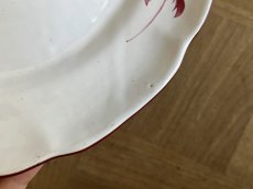 画像10: フランス東部 サンクレモン 白釉に赤い薔薇の絵付けプレート ＃1 [202508-23] (10)
