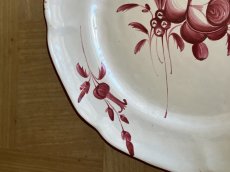 画像11: フランス東部 サンクレモン 白釉に赤い薔薇の絵付けプレート ＃1 [202508-23] (11)