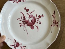 画像4: フランス東部 サンクレモン 白釉に赤い薔薇の絵付けプレート ＃2 [202508-24] (4)