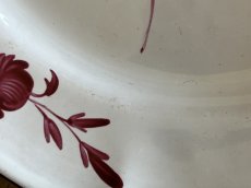 画像9: フランス東部 サンクレモン 白釉に赤い薔薇の絵付けプレート ＃2 [202508-24] (9)