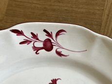画像10: フランス東部 サンクレモン 白釉に赤い薔薇の絵付けプレート ＃2 [202508-24] (10)