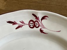 画像11: フランス東部 サンクレモン 白釉に赤い薔薇の絵付けプレート ＃2 [202508-24] (11)