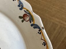 画像8: フランスアンティーク 白釉に お花のメダイヨン 絵付けプレート [202508-26] (8)