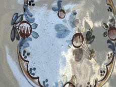 画像6: フランスアンティーク 白釉に お花のメダイヨン 絵付けプレート [202508-26] (6)