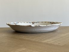 画像13: フランスアンティーク 白釉に お花のメダイヨン 絵付けプレート [202508-26] (13)
