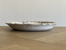 画像14: フランスアンティーク 白釉に お花のメダイヨン 絵付けプレート [202508-26] (14)