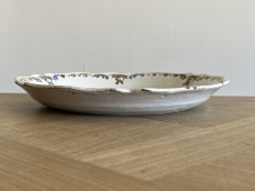 画像15: フランスアンティーク 白釉に お花のメダイヨン 絵付けプレート [202508-26] (15)