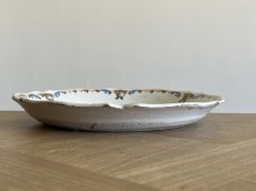 画像16: フランスアンティーク 白釉に お花のメダイヨン 絵付けプレート [202508-26] (16)