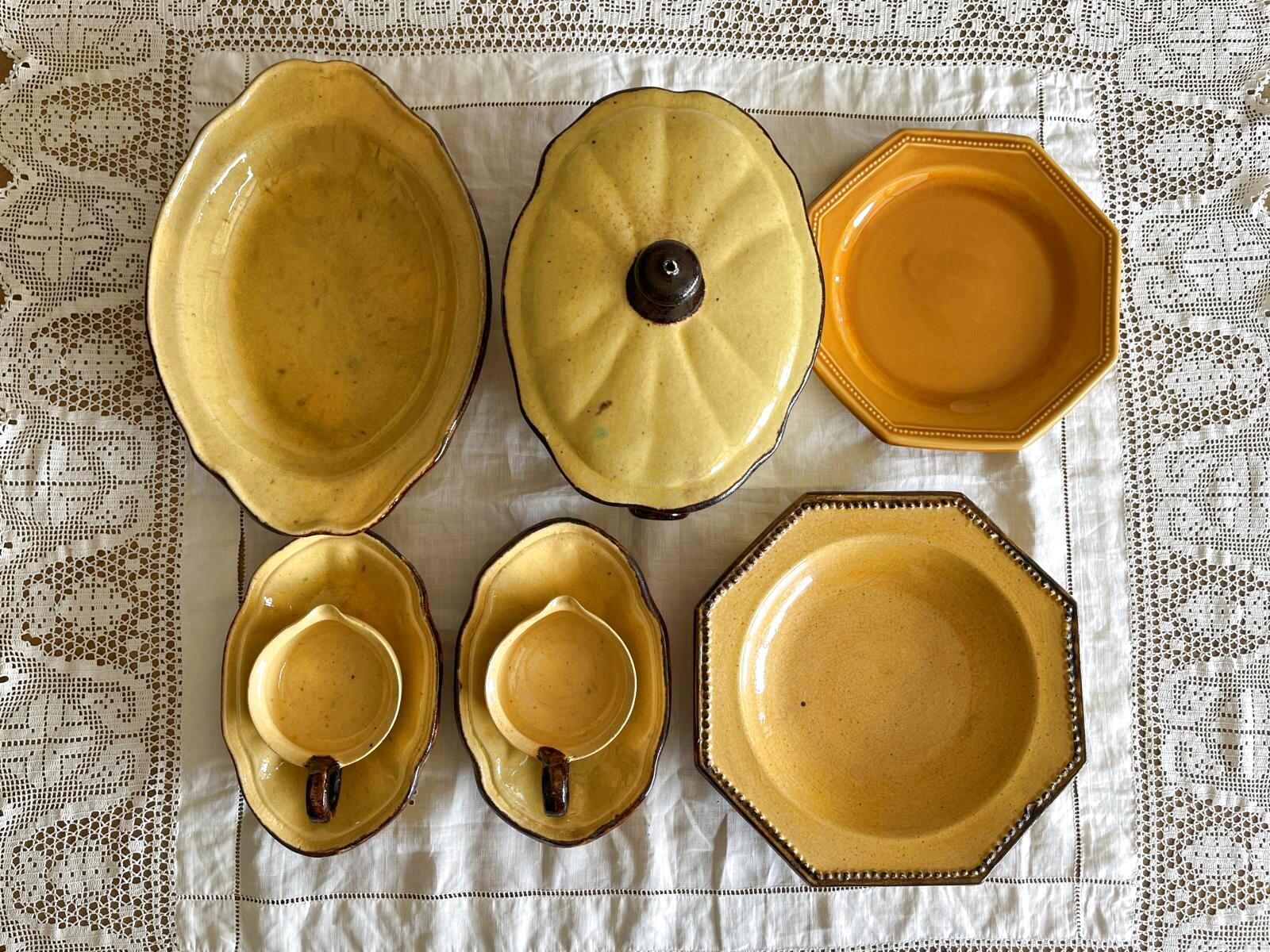 オクトゴナル ラヴィエ フランス 南仏陶器 緑釉 A ちょこっといろいろ